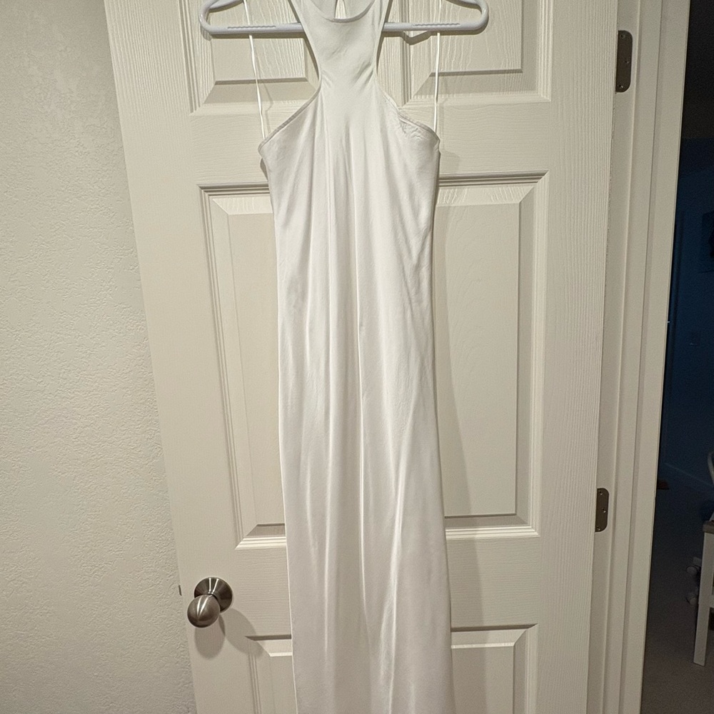 All Saints White Halter Maxi Gown